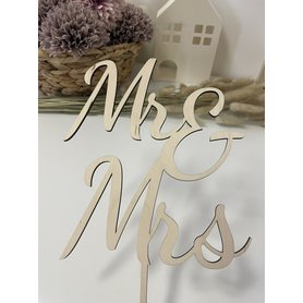 Dřevěný dortový zápich Mr&Mrs